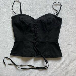 WILFRED From Aritzia- Black Denim - Corset Top
